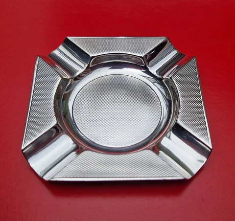 Vintage English Sterling Sheffield Silver Art Deco 1938 Mappin & Webb ashtray Cover