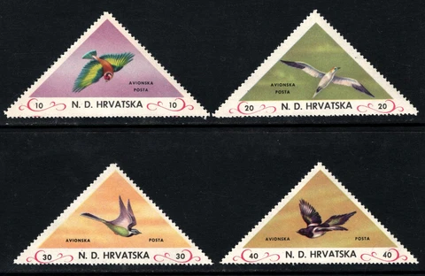 OPC 1952 Croatia Air Mail Unofficial Birds Set MNH 45544a Cover