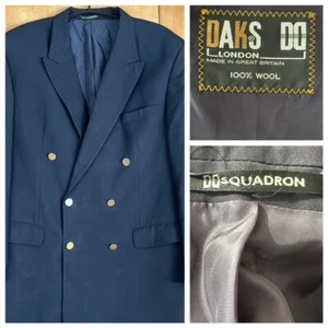 Daks Squadron 100% Pure Wool Blue Blazer Jacket Size EU54/Chest 44” Metal Button - Picture 1 of 19