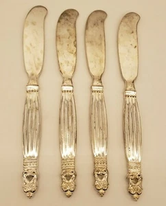 Vintage Wallace versilbert 4er Set Butterstreuer Messer Muster 178 - Bild 1 von 6