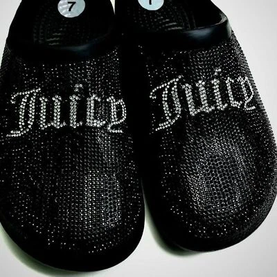 Juicy Couture  Rhinestone Clogs Black Sparkle Women's Comfort Clogs - Image 1 of 4
