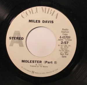 Jazz Funk - Promo 45 Miles Davis - Molester (Pt 1) / Molester (Pt 2) On Columbia - Picture 1 of 2