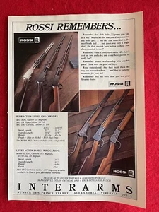 VTG 1985 Print Ad Rossi Rifles & Carbines Pump Action/Lever Action Interarms - Picture 1 of 7