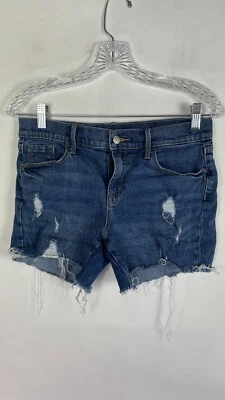 Old Navy Womens Mini Cut Off Shorts Distressed Frayed Blue Cotton Blend Size 4.  - Image 1 of 4