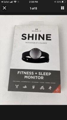 Monitor de sueño Misfit Shine Fitness, negro Foto 1 de 3