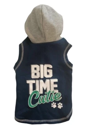 Wag a Tude BIG TIME Cutie" sudadera con capucha polar azul marino para cachorro/perro, mediana Foto 1 de 4