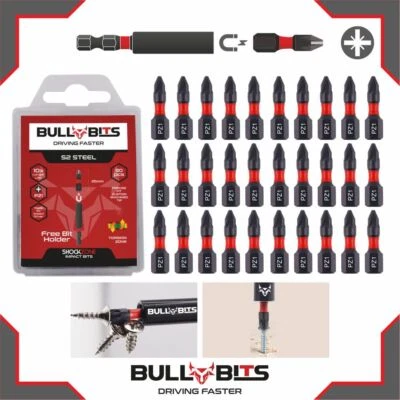 25mm PZ1 Bull Bits Impact Rated Drill Driver Screwdriver Bits