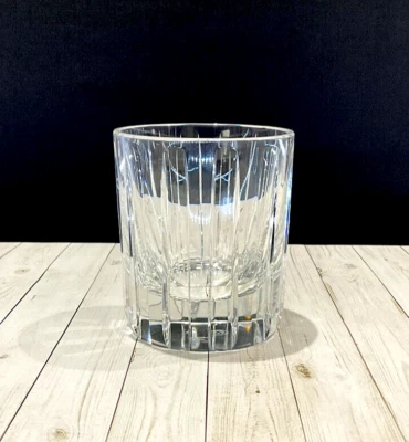 Baccarat Crystal Rotary Flat Tumbler 3.5" Whiskey Glass Signed France - Image 1 of 2