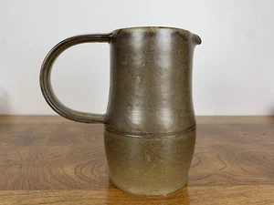 French Arts Céram Grand Feu Pitcher Flower Vase Stamped Made in France Brown Vtg - Picture 1 of 14