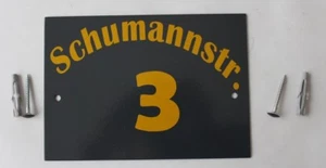 INDIVIDUELLE HAUSNUMMER Hausschild Türschild Adresse Straßenname Name modern NEU - Bild 1 von 3