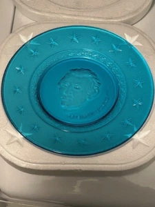 Wheaton Blue Glass President Plate James Monroe Presidential Series 8" VTG - Picture 1 of 3
