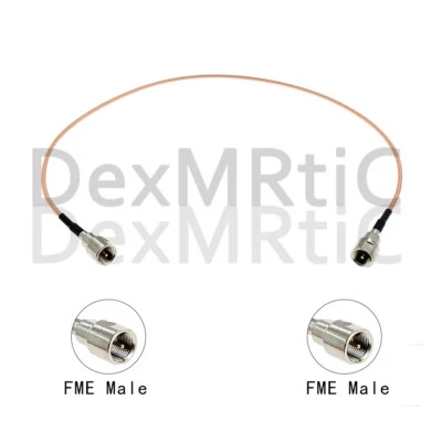 FME male to FME male plug RF cable adapter RG316 15cm 6inch NEW - Image 1 of 4