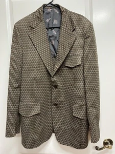Retro The Traveller Knit by Sears Men's Blazer Size 46 Geometric Pattern - Picture 1 of 11