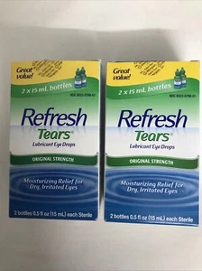 REFRESH Tears Lubricant Eye Drops, 0.5 oz (15mL) - 4 Bottles,exp 2027+ - Picture 1 of 12
