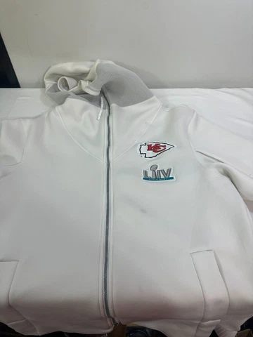Nike Kansas City Chiefs On Field Jacket Super Bowl LIV White Size L Cover