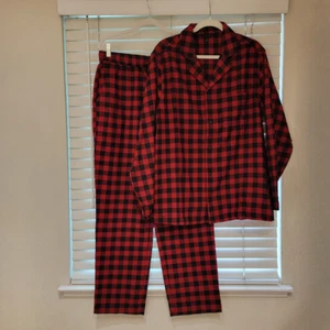 Banana Republic Flannel Pajama 2 Piece Set Mens Medium Red Plaid Pj NWOT NEW $89 - Picture 1 of 7