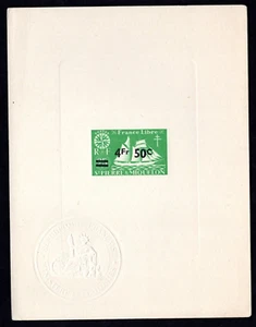 FRANCE ST. PIERRE ET MI QUELON 1945 IMPERF DELUXE PROOF SHEET SCOTT # 32 NH - Picture 1 of 1