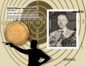 Latvia 2022 (18) Latvian Sports Legends - Karlis Klava - shooting - World Ch. - Picture 1 of 1