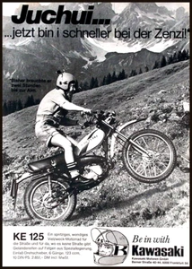 Kawasaki KE 125, originale Werbung aus 1976 - Bild 1 von 2