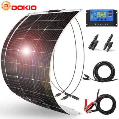 Dokio 100w 200w Monocrystalline flexible Solar Panel for RV/Camper/Boat/Home