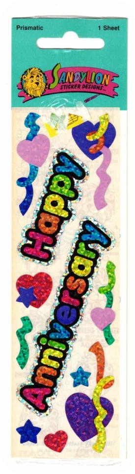 Vintage Happy Anniversary New Pack Sandylion Sparkly Scrapbook Stickers! - Image 1 of 1