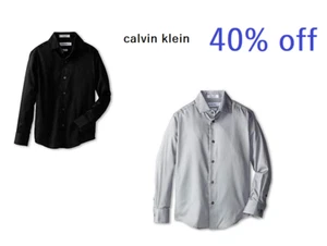 Calvin Klein  Boys  Solid Shirt - Picture 1 of 7