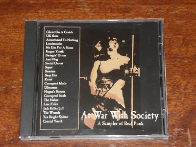 AT WAR WITH SOCIETY : A SAMPLER OF REAL PUNK (CD 1998) NEW RED ARCHIVES - Bild 1 von 2