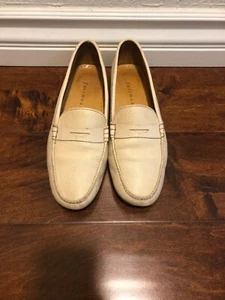 Fairmount beige Leder Slipper Mokassins Penny Loafer Fahren Damenschuhe Größe 9M - Bild 1 von 7