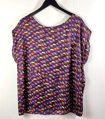 E-vie Ladies  Floral Satin Blouse, Multicoloured, Sleeveless - Size 20 — 第 1/4 张图片