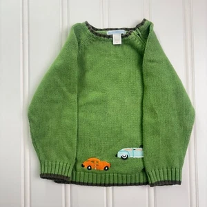 Janie and Jack 2T Pullover Cars Retro Vintage Style Grün Langarm Zip Neck - Bild 1 von 7