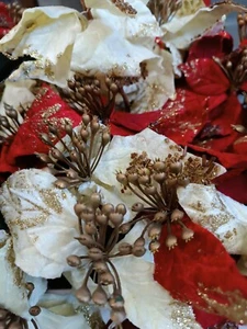 50 Pezzi Stelle di Natale Artificiali con Gambo e Petali Pieghevoli Fai da te - Imagen 1 de 12