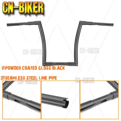 Gloss Black For Harley Road Glide 1-1/2" Fat 12" APE Monster Hanger Handlebar - Imagem 1 de 4
