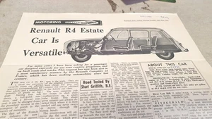 1962 RENAULT R4 Australian ROAD TEST Dealer Handout  - Picture 1 of 2