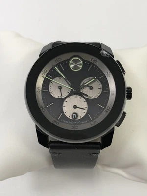 Movado Bold TR90 Chronograph SWISS Quartz Leather Strap Men's Watch 3601092 - Image 1 of 4