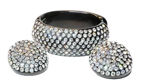 Weiss Style Mega Rhinestone Clamper & Earrings ~ Stunning Set ~ XCondition - Picture 1 of 9