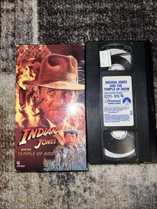 INDIANA JONES and the TEMPLE of DOOM VHS - 1986 Paramount Rare BLACK Back Cover - Picture 1 of 2