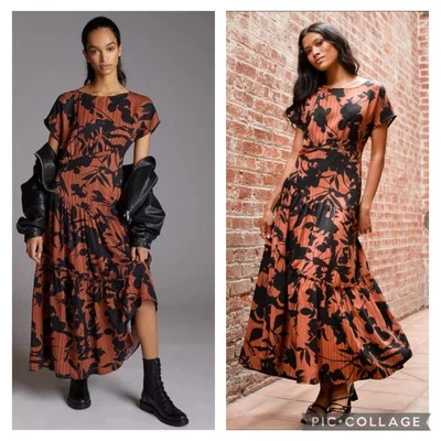 Anthropologie Eva Franco Asymmetric Waist Floral Maxi Dress Size 10 NWT $220 - Image 1 of 4