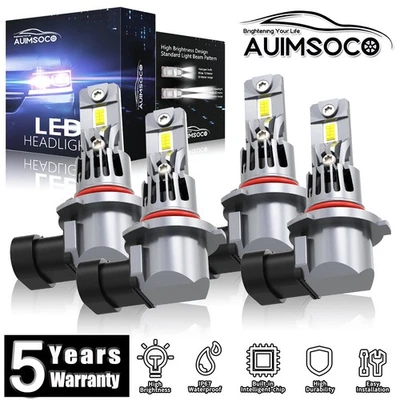 For 1990-1992 Dodge Monaco LED Headlight Conversion Kit Hi/Lo Beam Bulbs 72000LM - Image 1 of 4