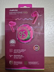 Nouveau Acellories Gemstone Rose Supreme Sound LED Affichage Numérique Écouteurs Bluetooth - Photo 1 sur 8