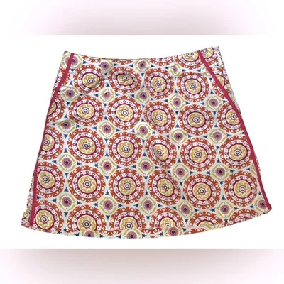 Falda corta de golf Golftini colorida naranja, amarilla y roja, talla 2, ropa deportiva Foto 1 de 4