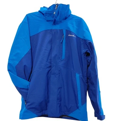 Chaqueta aislante Eddie Bauer WeatherEdge Plus cremallera completa impermeable azul para hombre M Foto 1 de 4