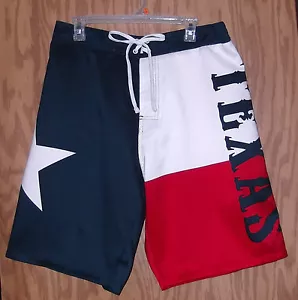 Pantaloncini da tavola bandiera del Texas *NUOVO DESIGN* costumi da nuoto stella solitaria - taglia Large - Foto 1 di 10