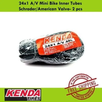 KENDA 24x1 A/V Mini Bike Inner Tubes Schrader/American Valve - 2 pcs - Image 1 of 2