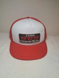 Vintage I Love Country Music Trucker SnapBack Hat USED FAST SHIPPING - Picture 1 of 12