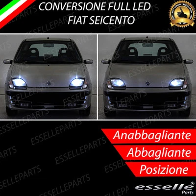 KIT FARI A LED FIAT 600 SEICENTO ANABBAGLIANTI ABBAGLIANTI H4 LUCI POSIZIONE T10 - Immagine 1 di 4