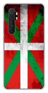 Coque en silicone imprimée compatible Xiaomi Mi Note 10 Lite Drapeau Basque - Photo 1 sur 3