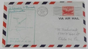 Alamogordo Nuevo México a Albuquerque 1 Septiembre 1954 Primer Vuelo Correo Aéreo - Imagen 1 de 2