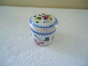 Caja de baratijas vintage hecha en Japón pequeña con temática floral "HERMOSA COLECCIONABLE" - Imagen 1 de 13