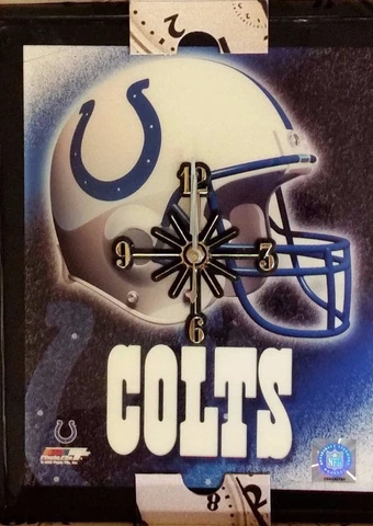 NFL Indianapolis Colts - 10" x 12" Helmet Clock, New Cover