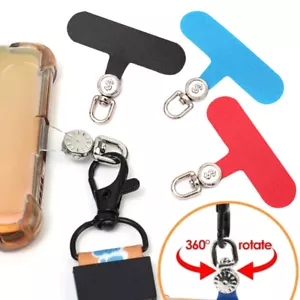2x Telefon Tether Tab 360 ° Obrotowa smycz do telefonu komórkowego Naszywka Uniwersalna metalowa klamra - Zdjęcie 1 z 39